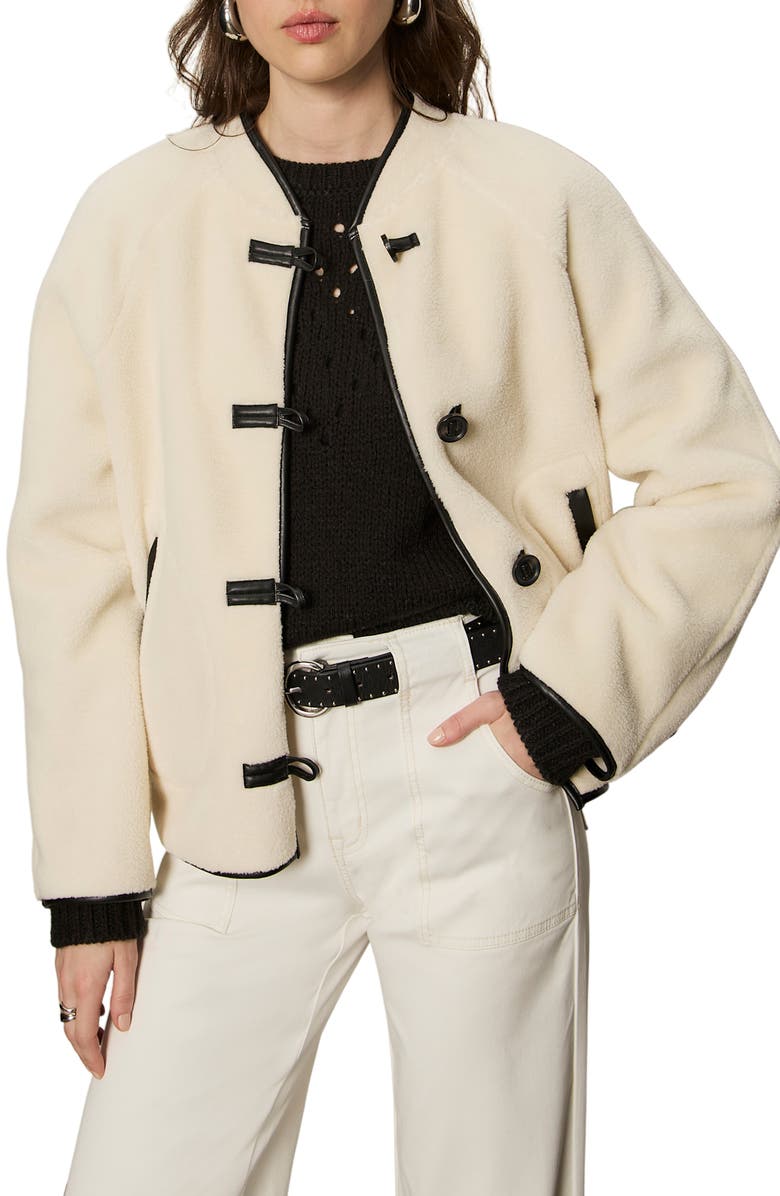 Sanctuary Powder Faux Shearling Jacket, Main, color, Chalk White