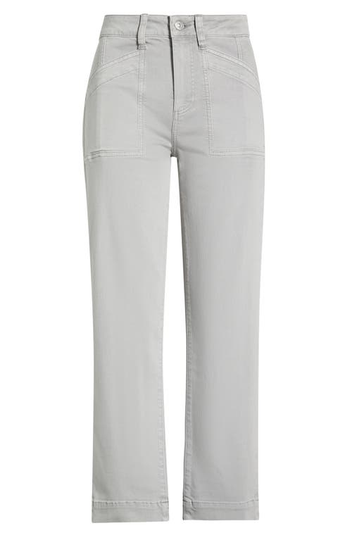 Paige Quincy Ankle Straight Leg Pants In Gray