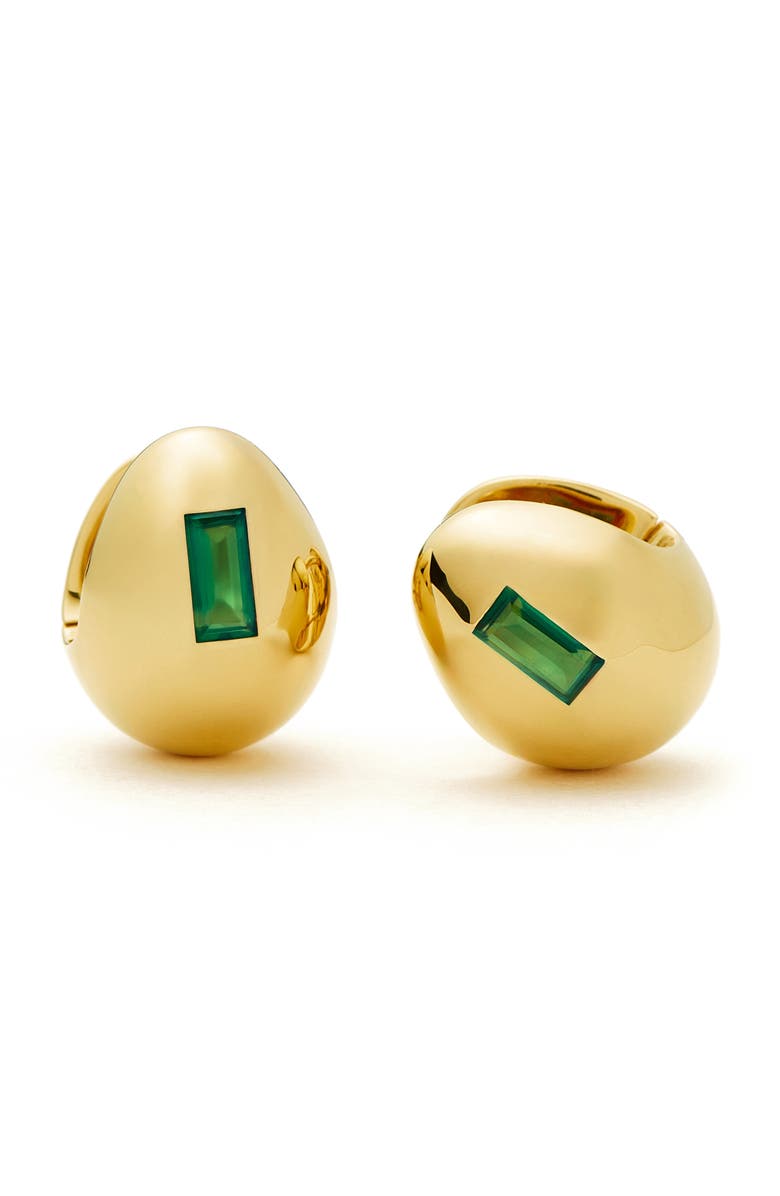 Missoma Molten Stone Dome Hoop Earrings, Alternate, color, Gold