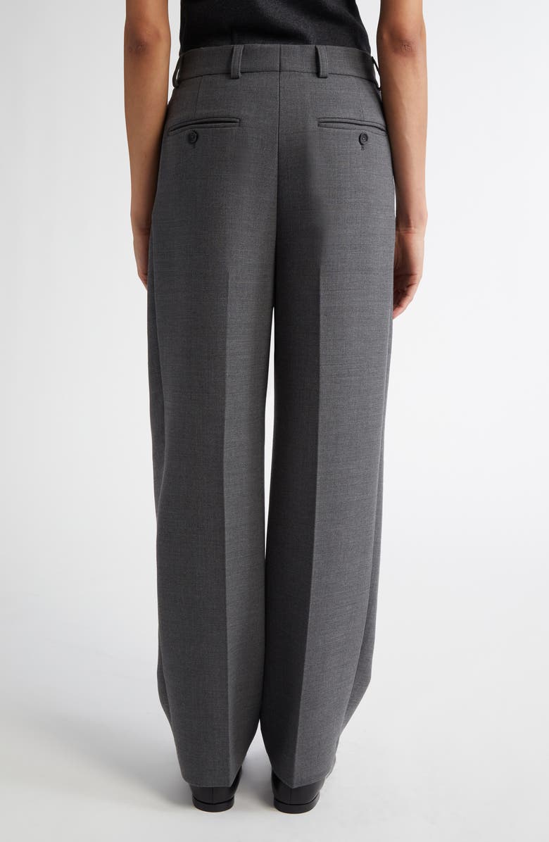 TOTEME Pleated Straight Leg Pants, Alternate, color, Grey Melange