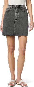 Joe's High Rise Raw Hem Denim Miniskirt