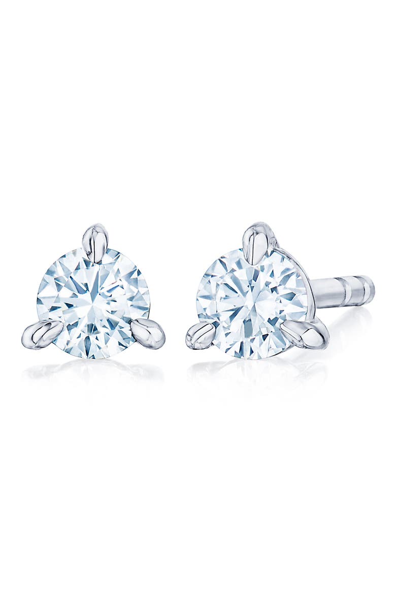 Round Brilliant Cut Diamond & Platinum Stud Earrings - 0.25ct., Main, color, PLATINUM