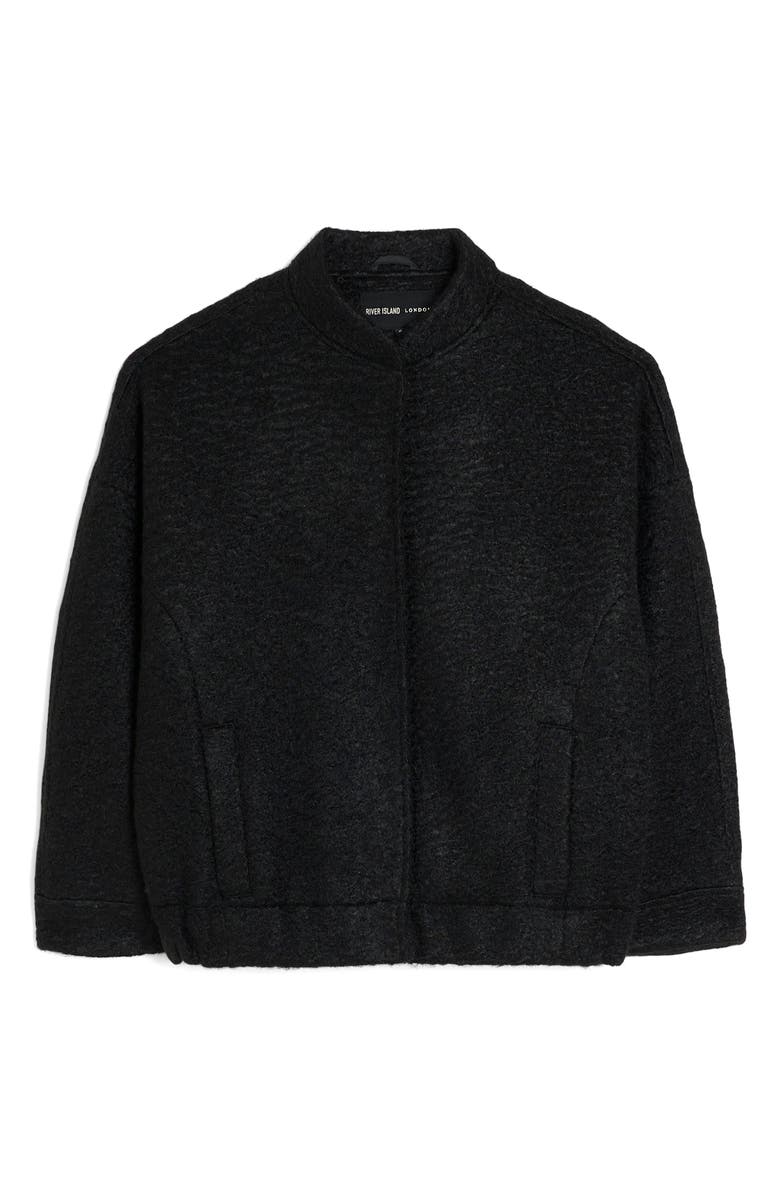 River Island Oversize Textured Bomber Jacket, Alternate, color,