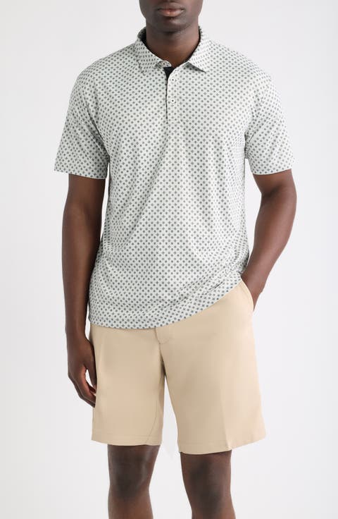 Hazelwood Modern Fit Foulard Print Performance Golf Polo