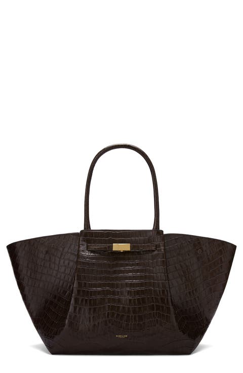 The New York Croc Embossed Leather Tote