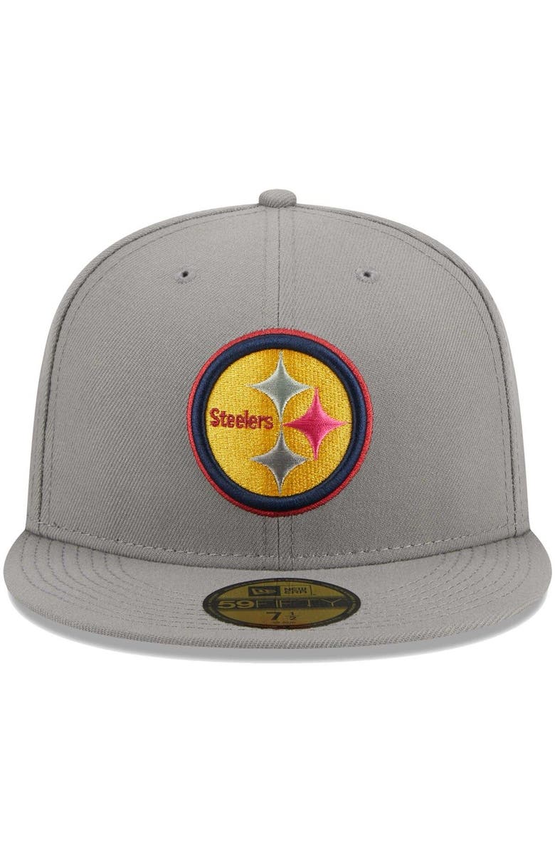 New Era Men's New Era Gray Pittsburgh Steelers Color Pack 59FIFTY Fitted Hat, Alternate, color, Gray