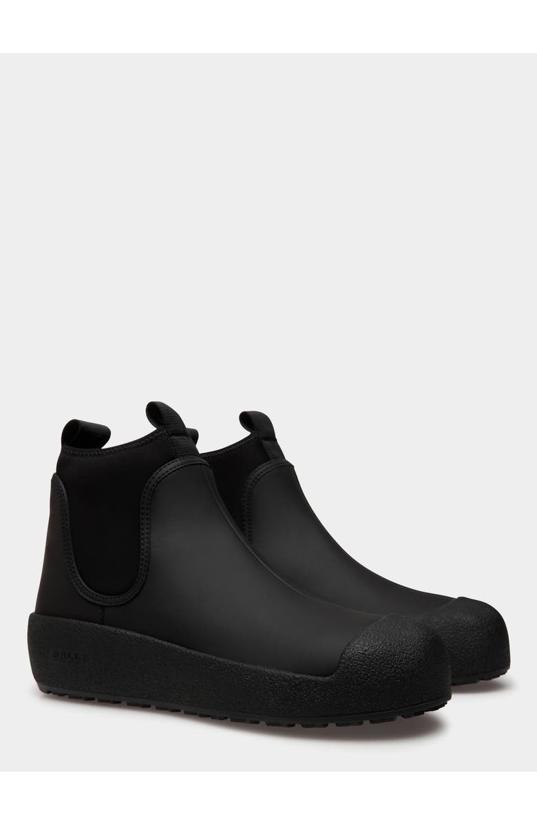 Bally Curling Bootie in Rubber-Coated Leather, Alternate, color,