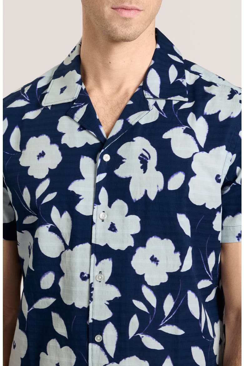Floral Print Camp Shirt, Alternate, color, MIDNIGHT SAIL