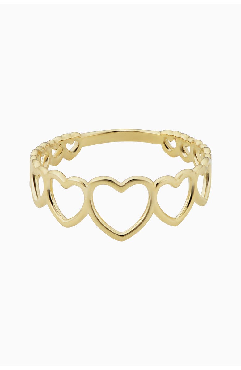 Oradina 14K Yellow Gold Heart to Heart Ring, Alternate, color, Yellow Gold