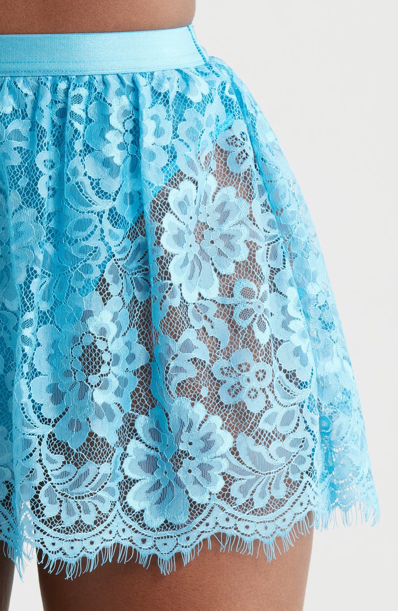 KILO BRAVA Lace Skirted Thong, Alternate, color, Blue