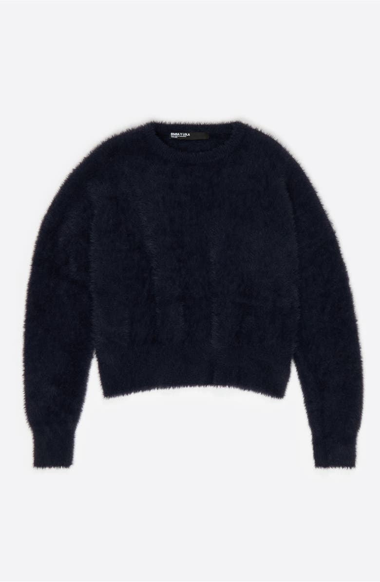 Bimba y Lola Fur Balloon Sweater, Main, color, Ink