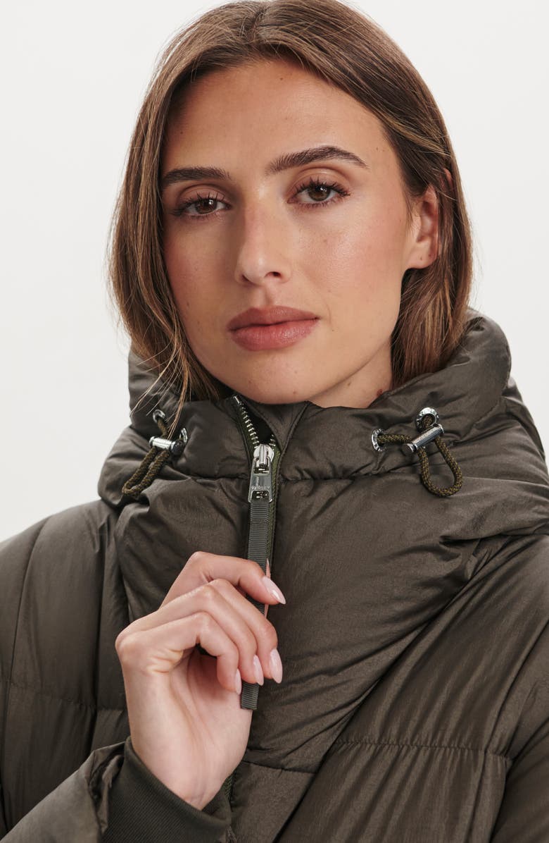 Varley Katya Long 800 Fill Power Down Puffer Jacket, Alternate, color, Dark Olive Metallic
