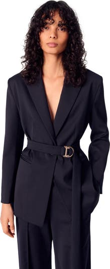 Suit jacket with pleated back