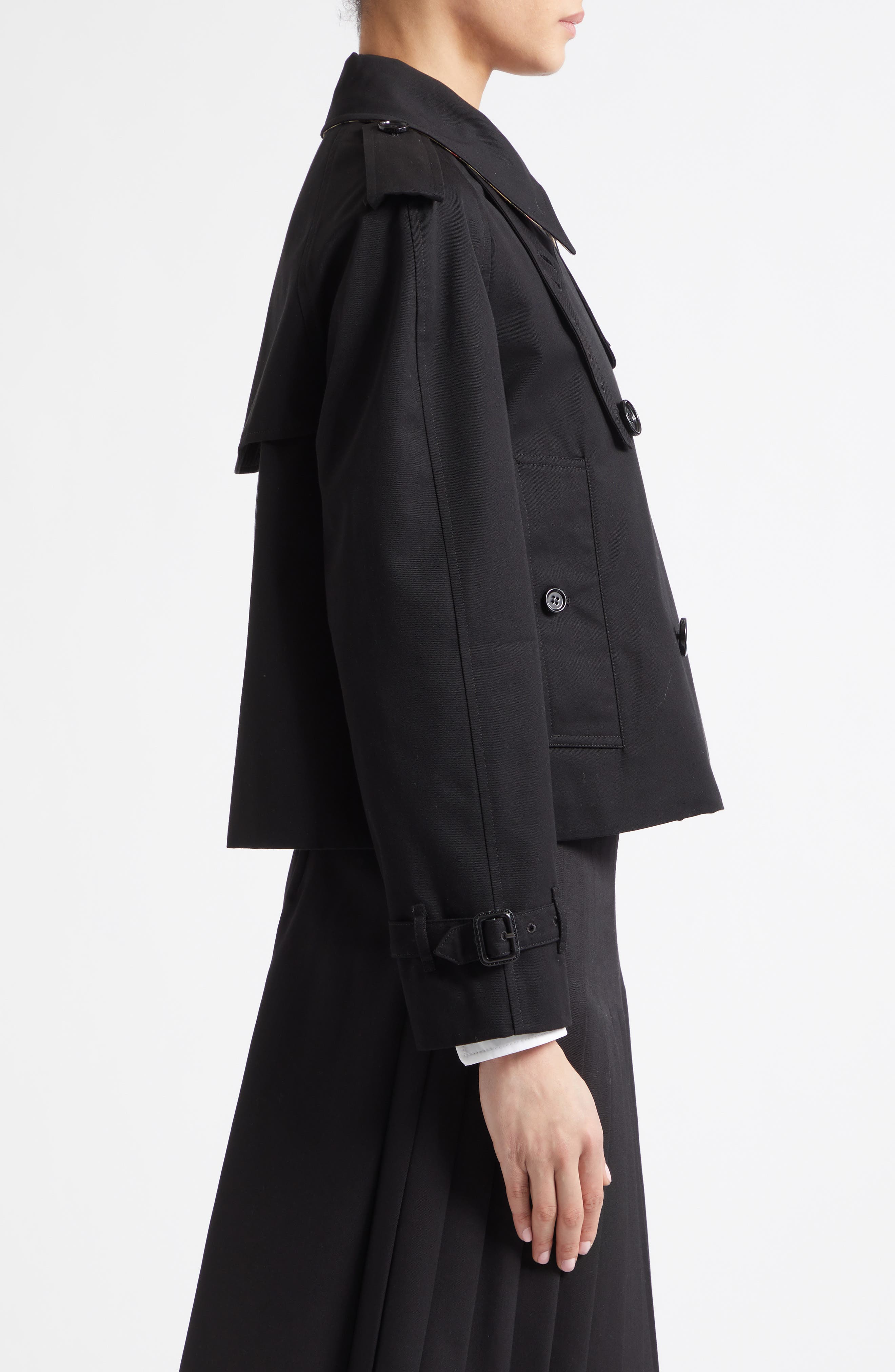 Haltye Cotton Gabardine Crop Trench Jacket (Women) | Nordstrom