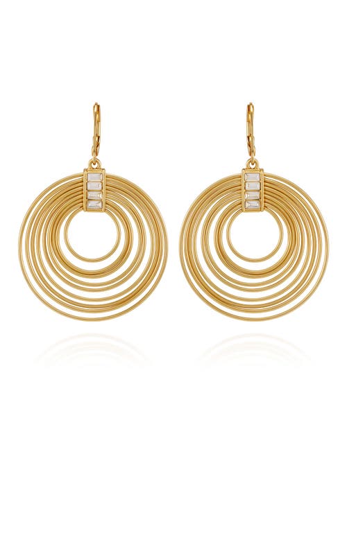 Vince Camuto Tiered Hoop Earrings With Baguette Crystals In Gold