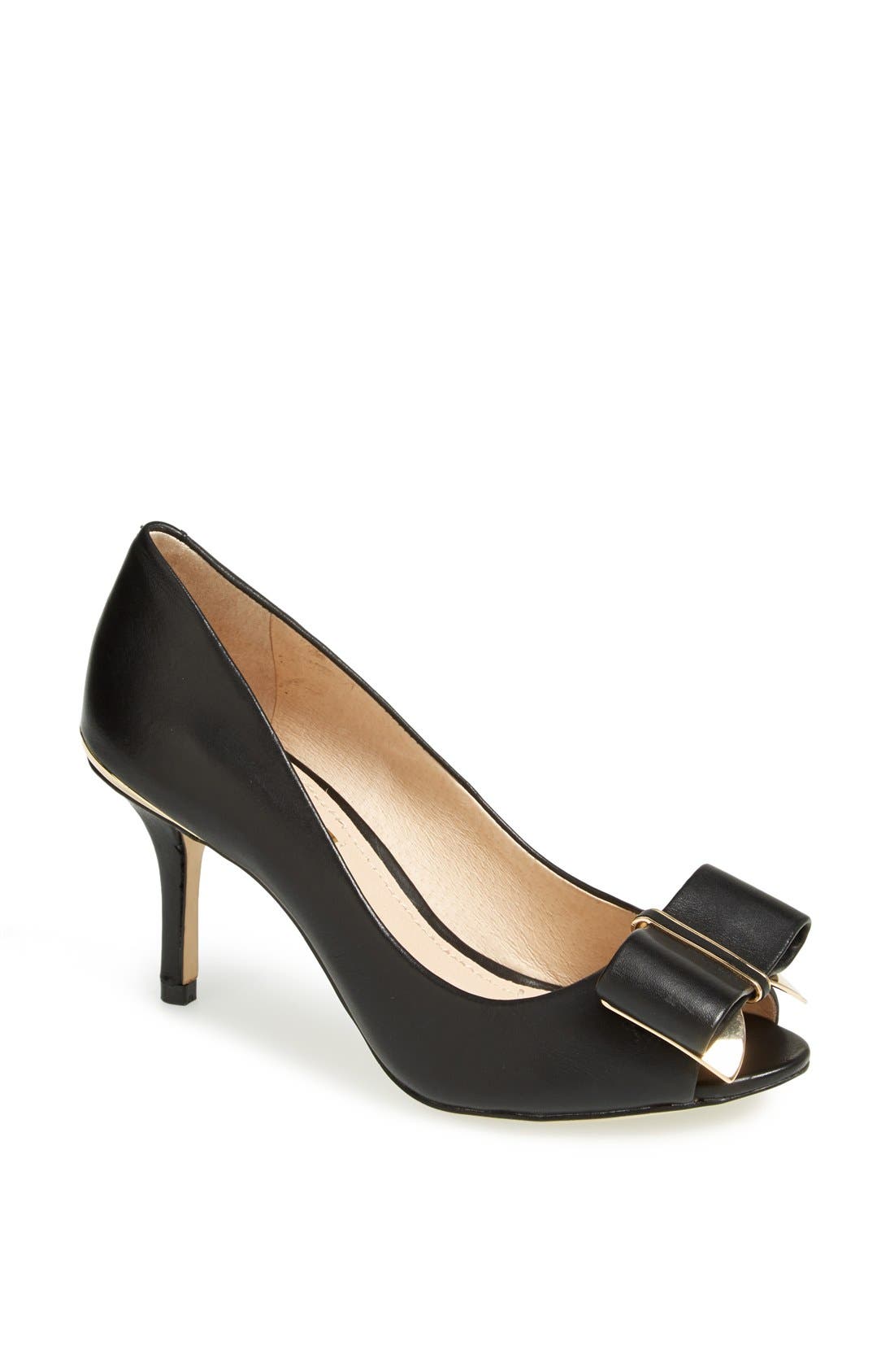 'Nadia' Pump, Main, color, BLACK LEATHER