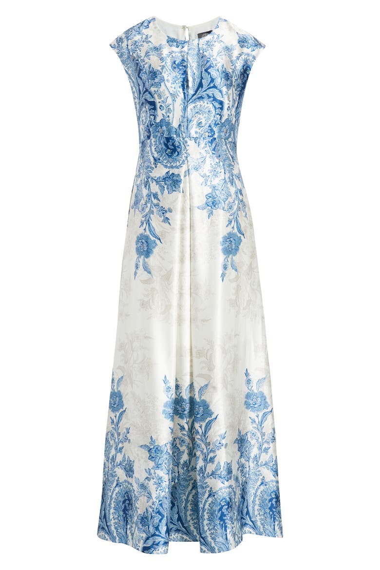 Paisley Floral Satin Maxi Dress, Alternate, color, BLUE MULTI