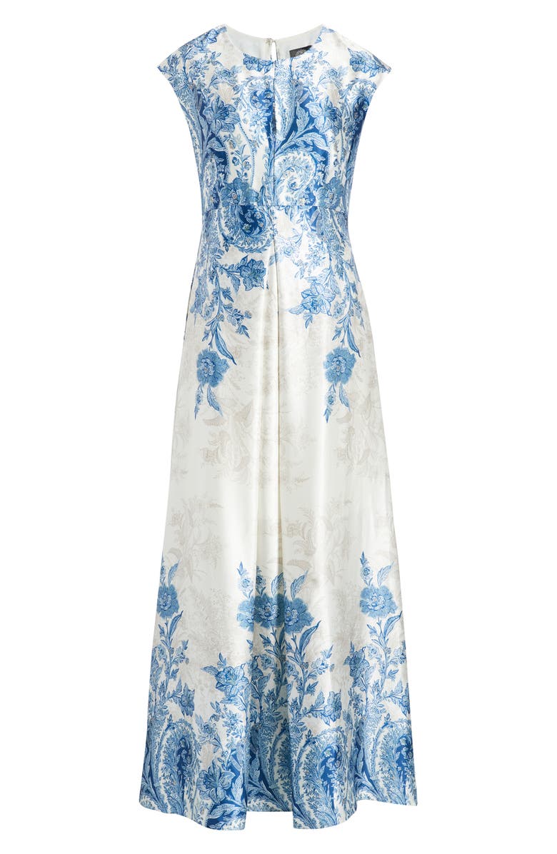 Vince Camuto Paisley Floral Satin Maxi Dress, Alternate, color, Blue Multi