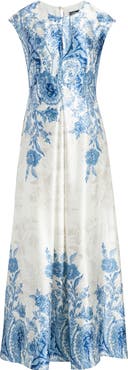 Vince Camuto Paisley Floral Satin Maxi Dress