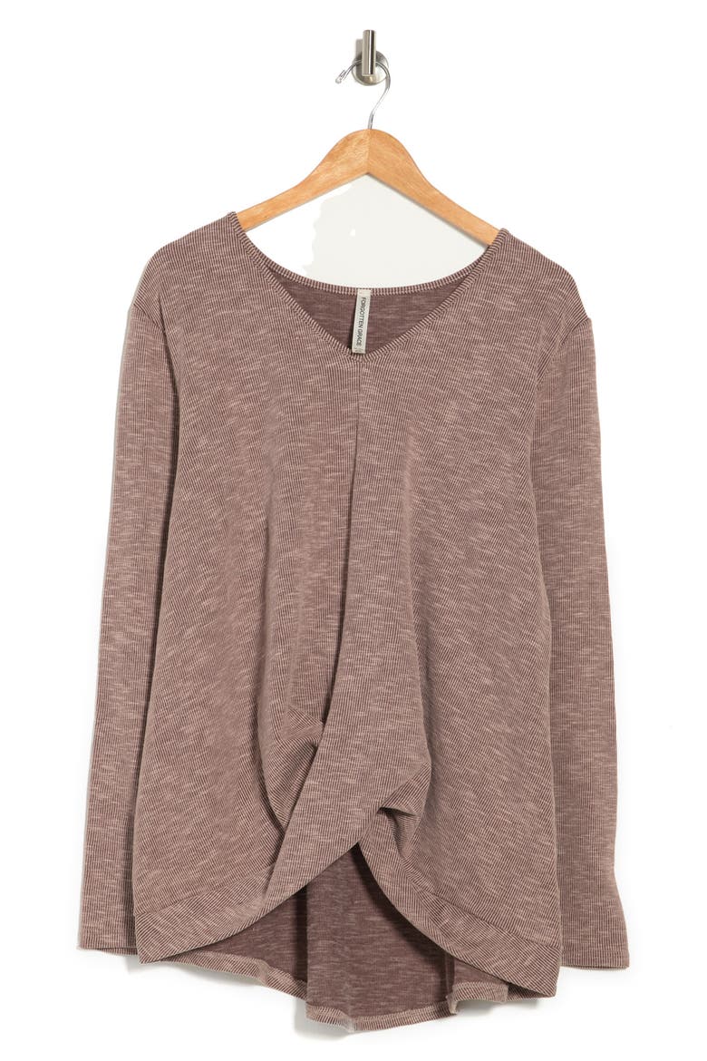 Twist Front Blouse, Alternate, color, TAUPE