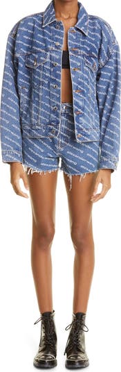 関税込◆Alexander Wang◆デニム biteロゴ ショーツ 限定SALE♪ BITE LOGO SHORT IN DEEP BLUE DENIM in DEEP BLUE/WHITE
