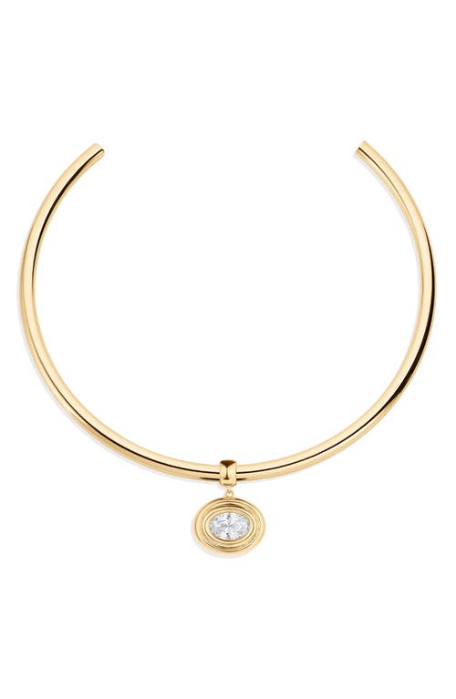 Thatch Starlet Oval Cubic Zirconia Choker In 14k Gold Plated