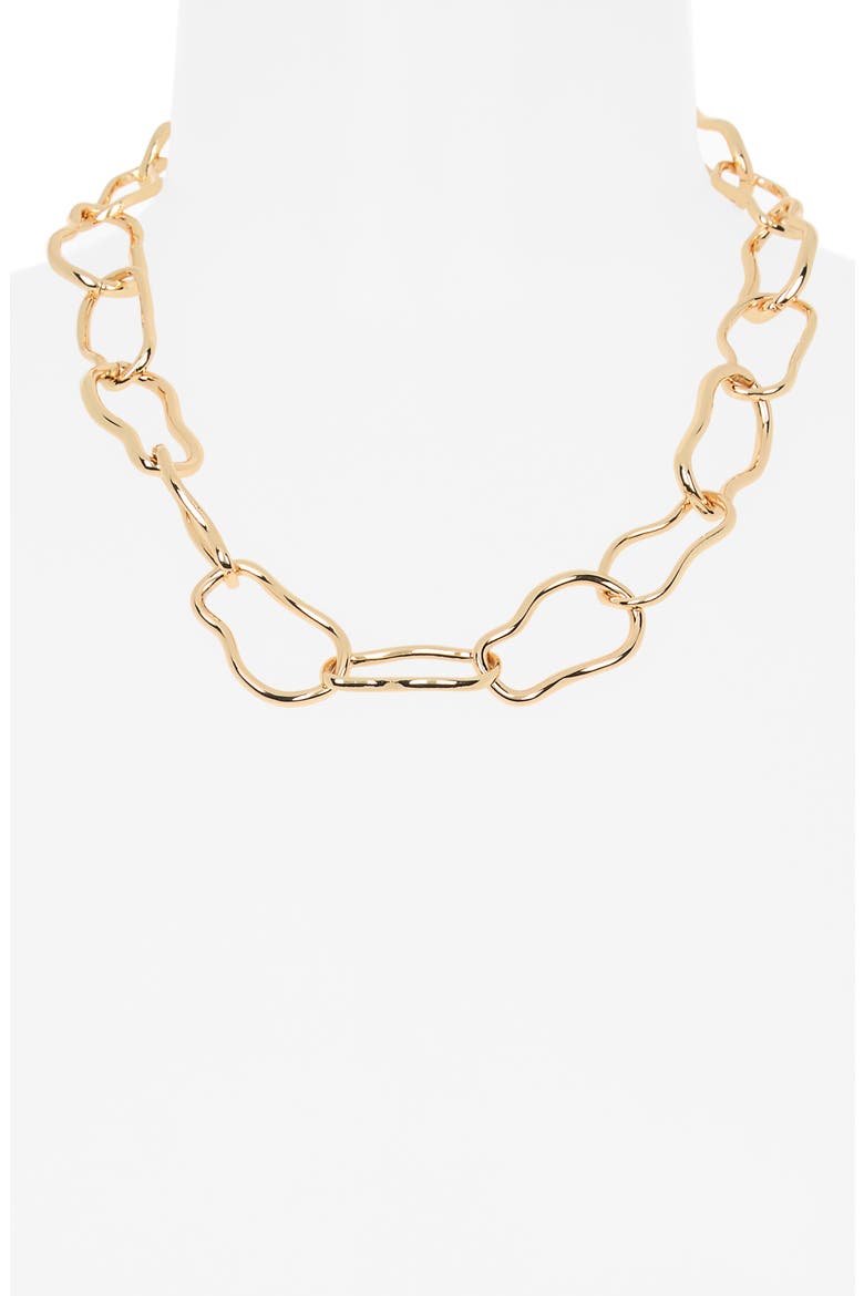 Wavy Link Chain Necklace, Alternate, color, GOLD