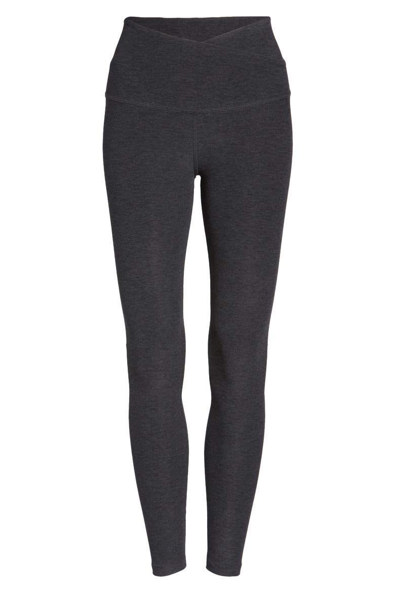 At Your Leisure Space Dye High Waist Midi Leggings, Alternate, color, DARKEST NIGHT