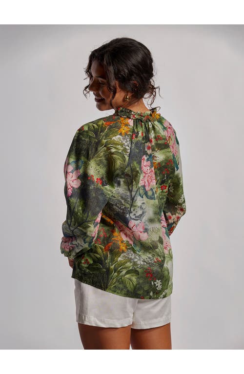 Tori Richard Artistic Garden Roberta Top In Eucalyptus
