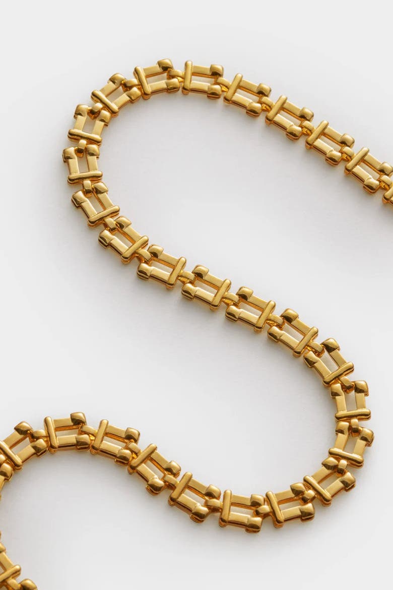 Grecian Waterproof Gold Link Necklace, Alternate, color, Gold