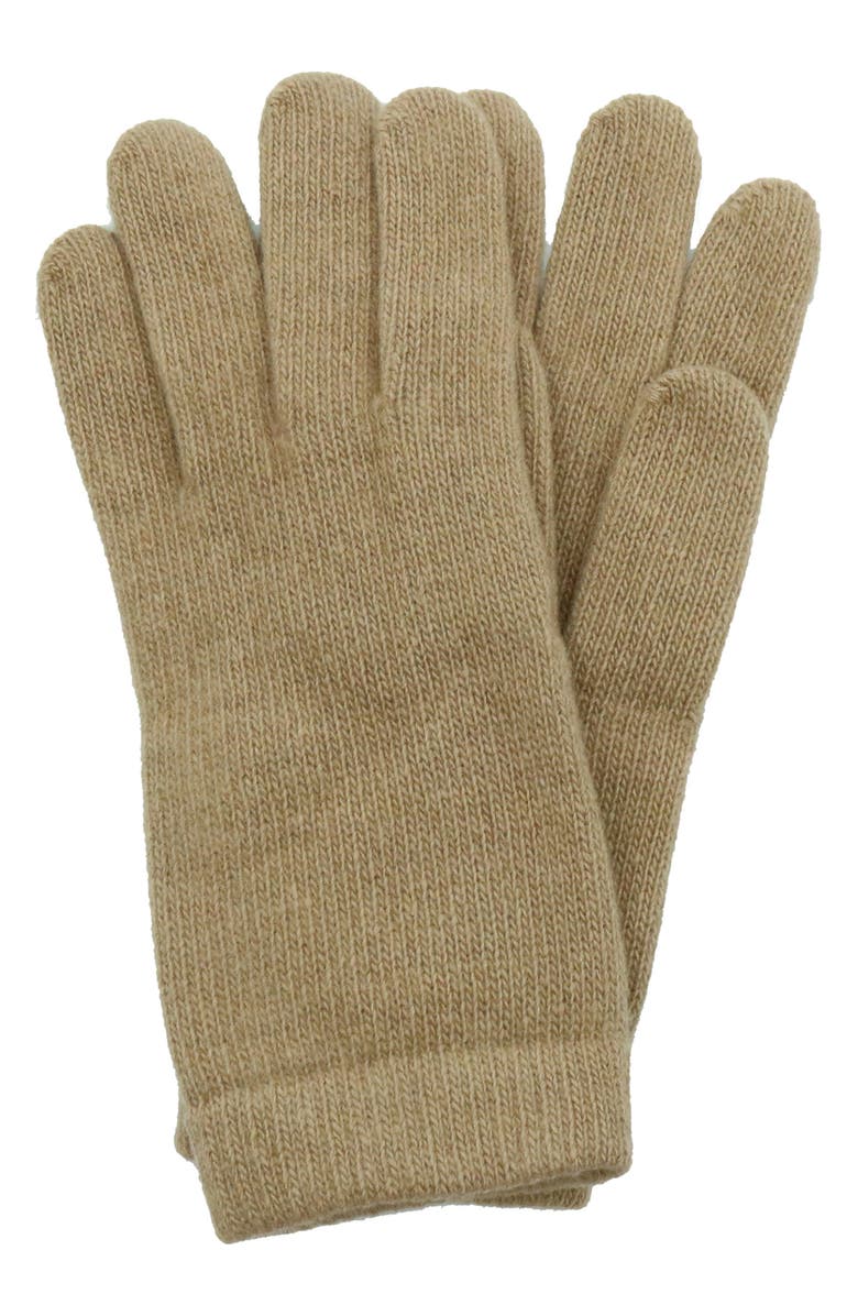 Portolano Solid Cashmere Gloves, Main, color, Nile Brown