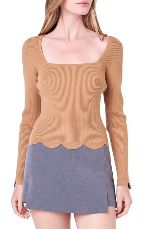 Scallop Hem Sweater