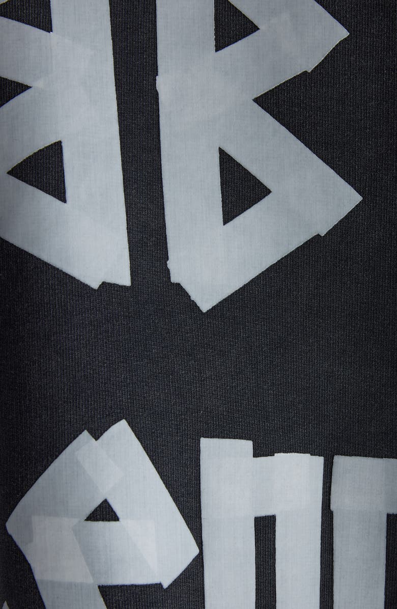 Balenciaga Tape Type Ripped Pocket Large Fit Fleece Hoodie, Alternate, color, Faded Washed Black