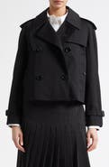 Burberry Haltye Cotton Gabardine Crop Trench Jacket