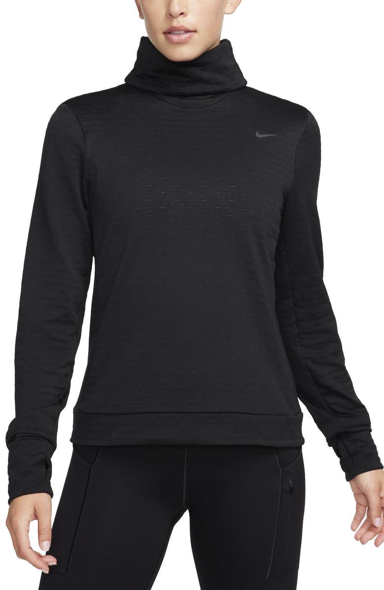 Nike Swift Element Therma-FIT Turtleneck Sweatshirt, Main, color, 010 Black