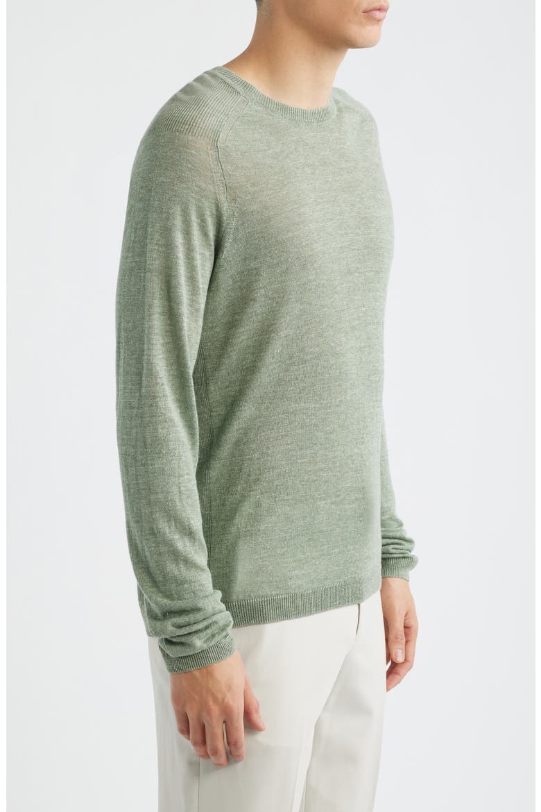 Cormack Long Sleeve Crewneck Linen & Silk Pullover, Alternate, color, SAGE