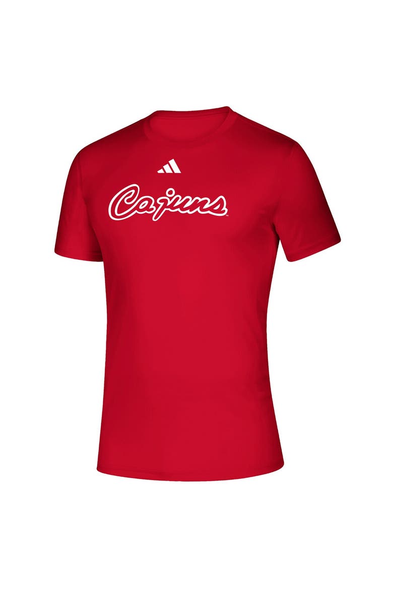 Men's adidas  Red Louisiana Ragin' Cajuns Vault Script Creator T-Shirt, Alternate, color, Red