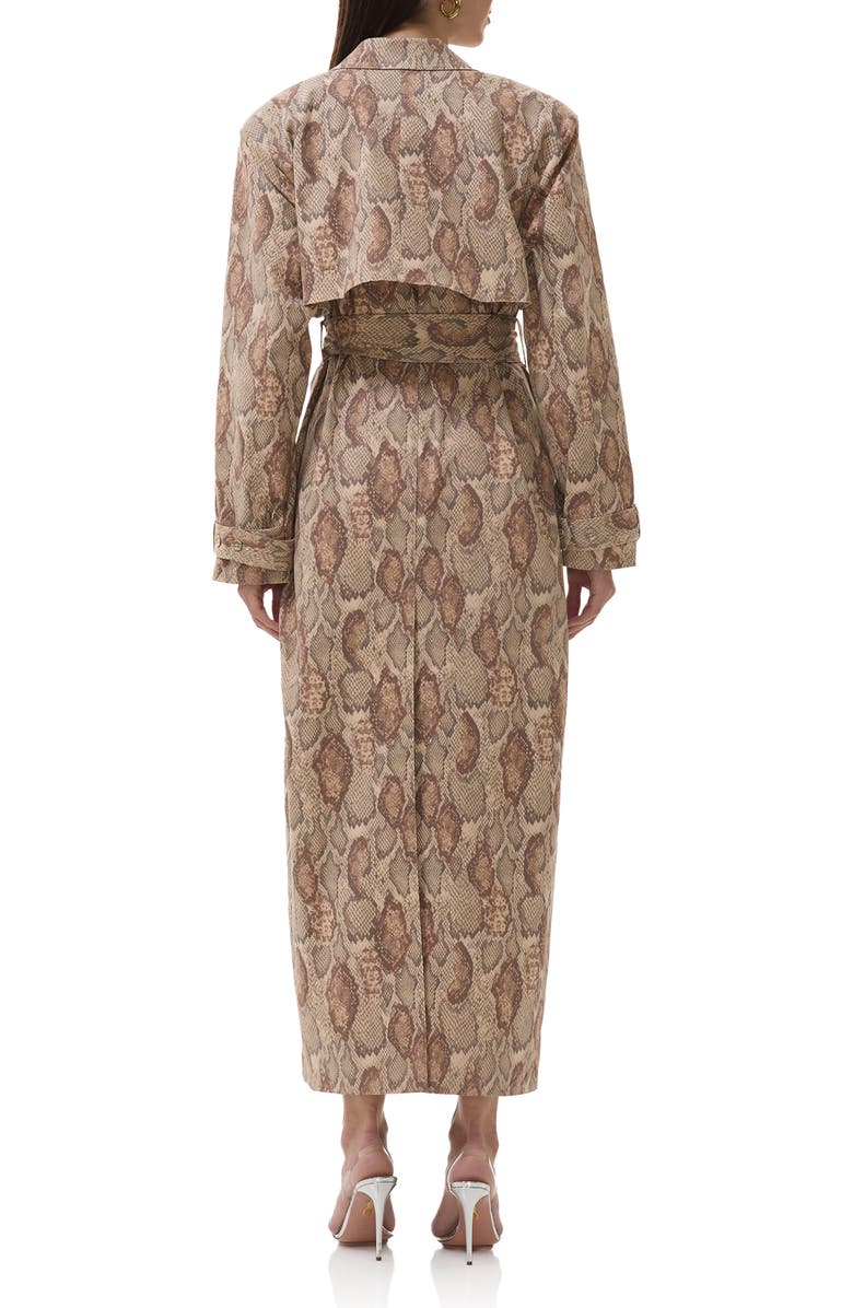 AFRM Earhart Snakeskin Print Trench Coat, Alternate, color, Sand Snake