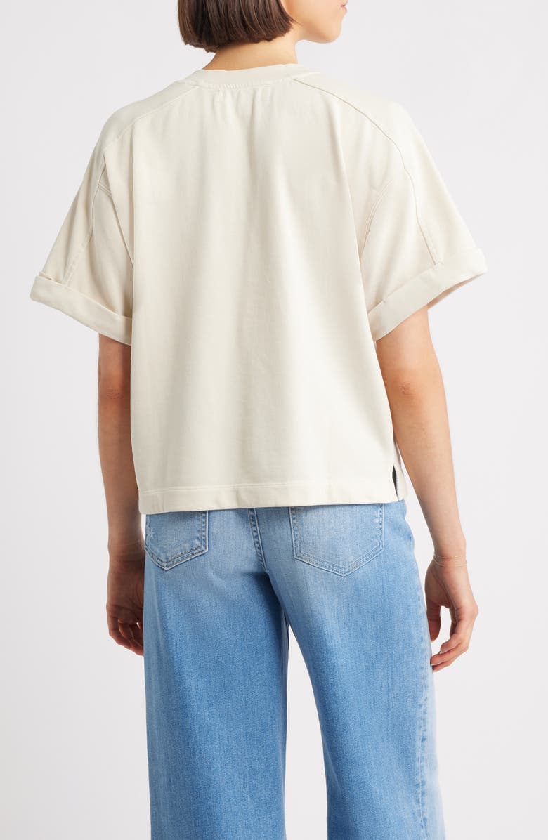 CITY BLUES Brie Boxy Short Sleeve Sweatshirt, Alternate, color, Bone White