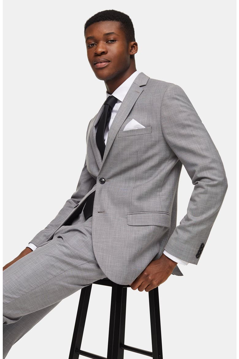 Skinny Fit Suit Jacket, Alternate, color, GREY