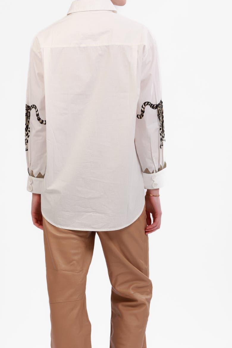 Poplin Shirt Snow Leopard, Alternate, color, White