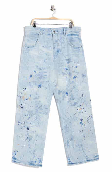 PURPLE BRAND Bleach Paint Splatter Straight Leg Jeans