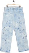 PURPLE BRAND Bleach Paint Splatter Straight Leg Jeans