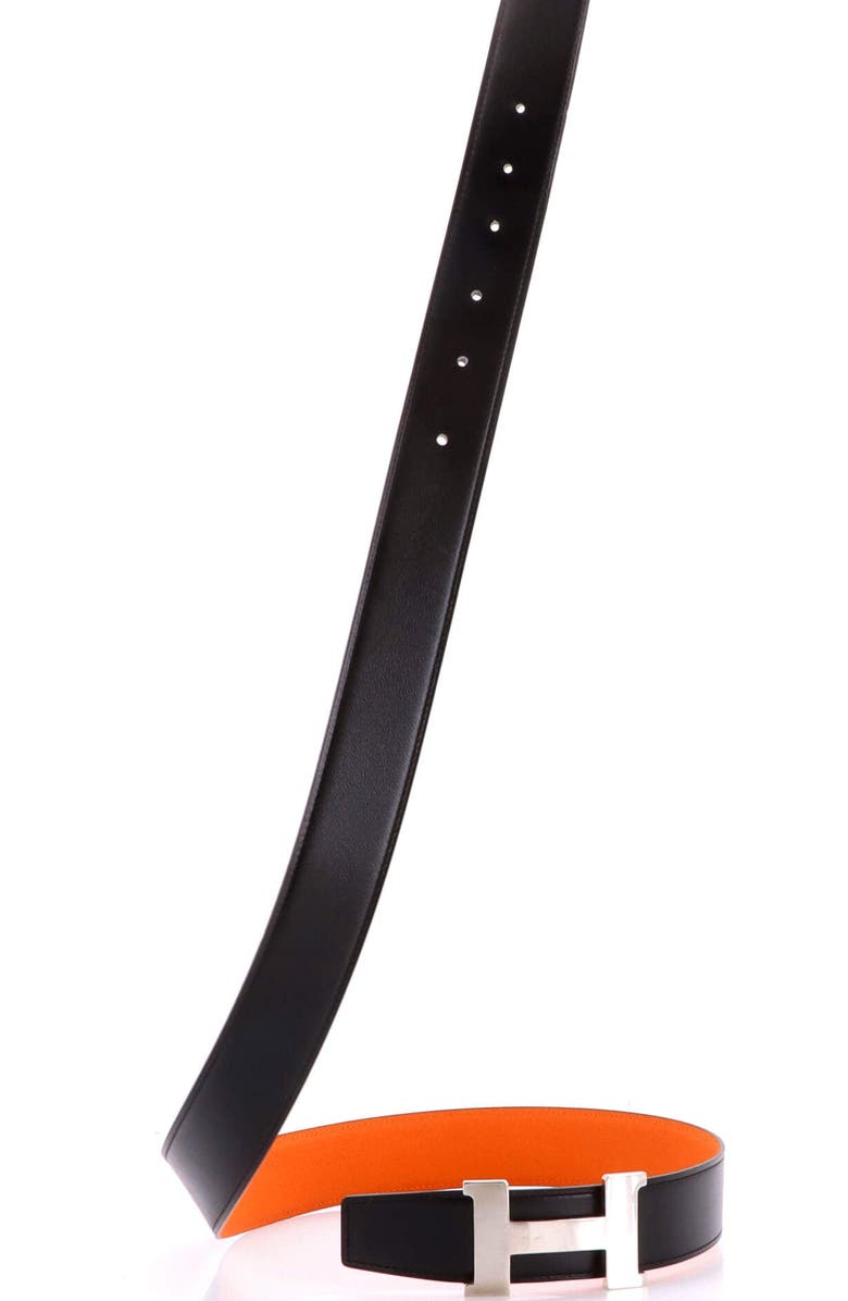 Pre-Owned Hermes Constance Reversible Belt Leather Wide, Alternate, color, Black