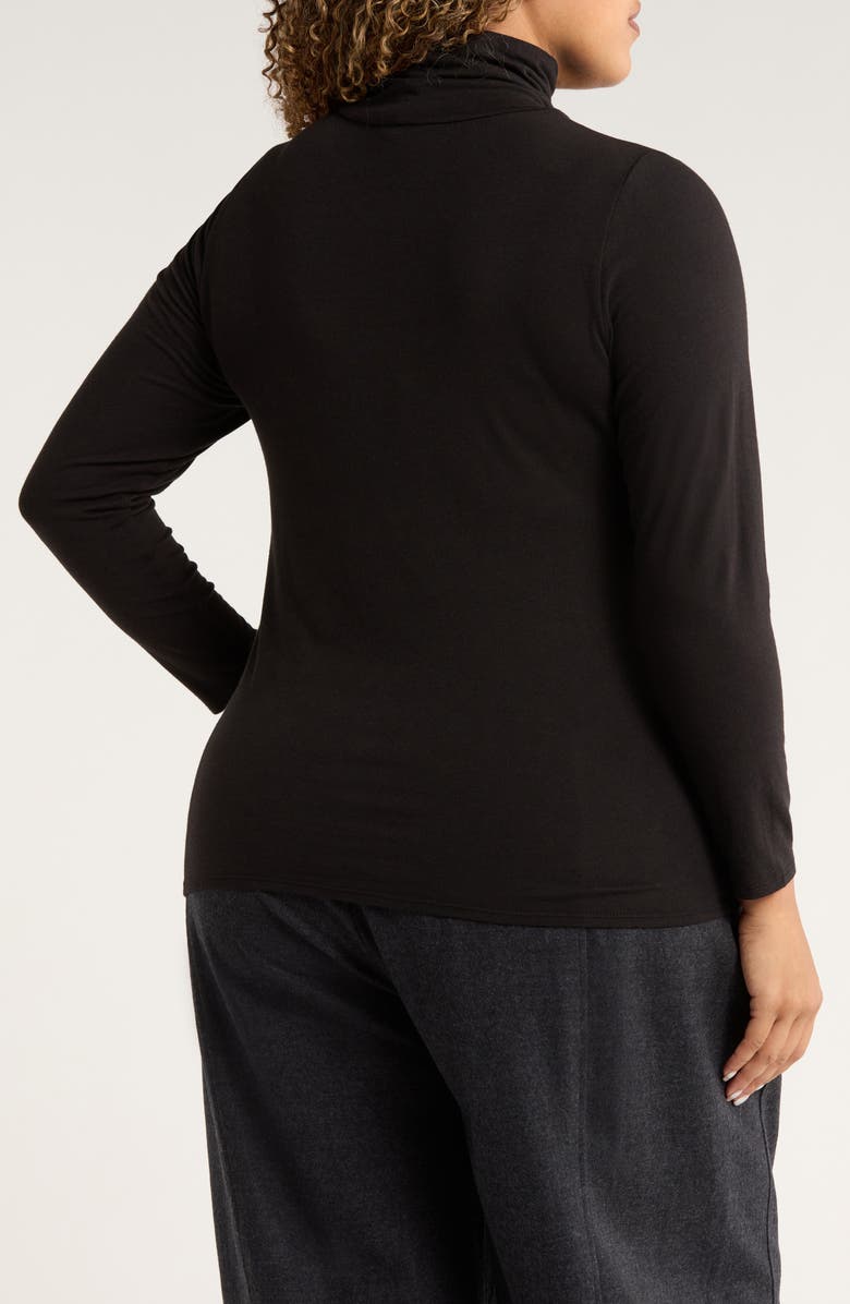 Eileen Fisher Turtleneck Top, Alternate, color, Black