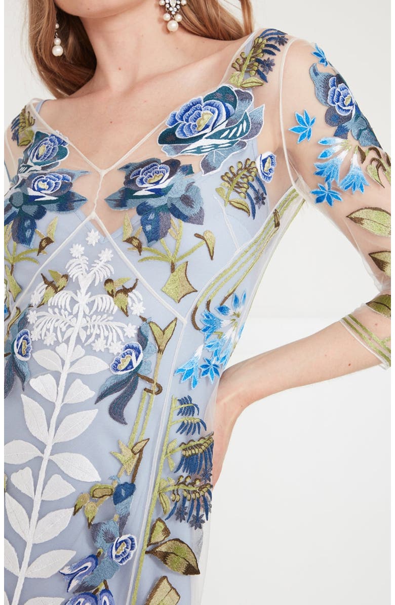 Temperley London Lucille V-Neck Dress, Alternate, color, Frost Blue