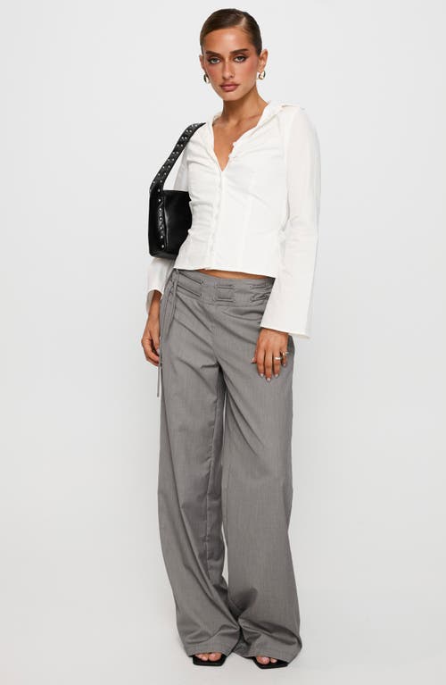 Princess Polly Just Have Fun Wide Leg Pants In Gray