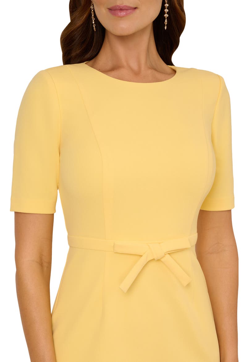 Bow Front Sheath Dress, Alternate, color, WARM SUN