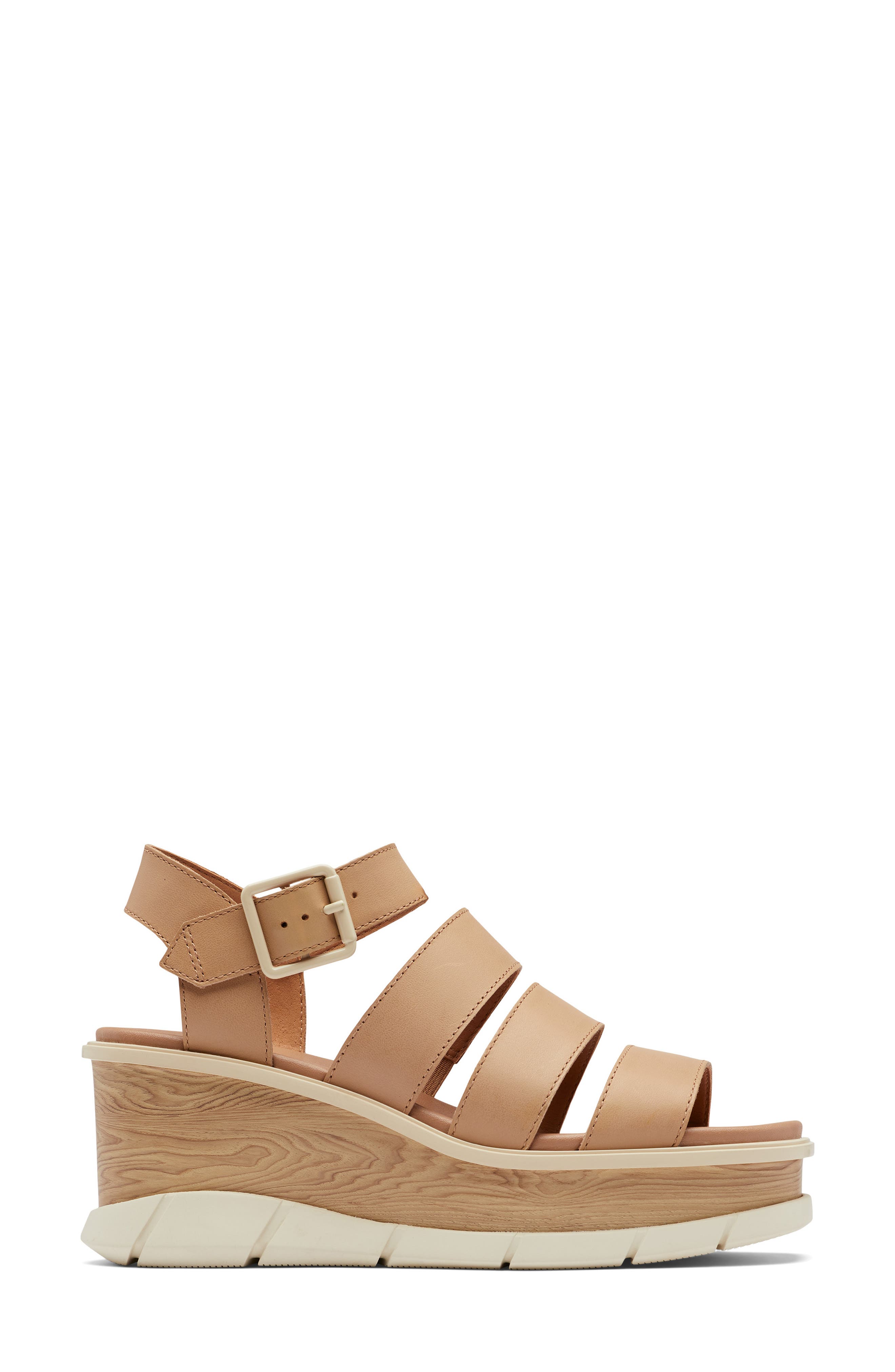 Joanie III Ankle Strap Wedge Platform Sandal, Alternate, color, HONEST BEIGE/ CHALK