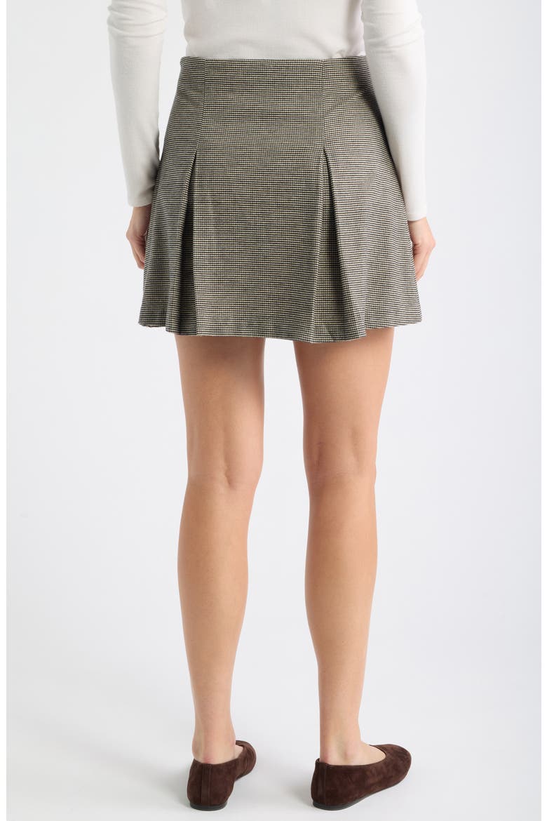 Lola Pleat Moleskin Miniskirt, Alternate, color, HOUNDSTOOTH